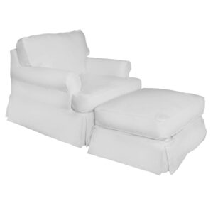 Horizon Slipcovered Chair & Ottoman – Color 391081 Performance