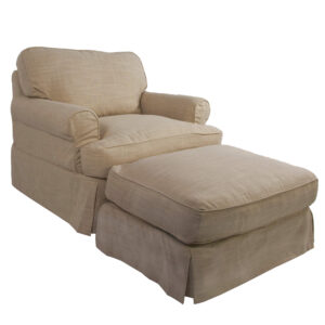 Horizon Slipcovered Chair & Ottoman – Color 466082