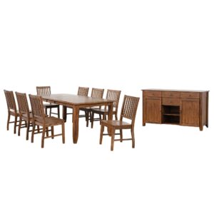Extendable Table Dining Set w/Sideboard – Amish (10 Pieces)