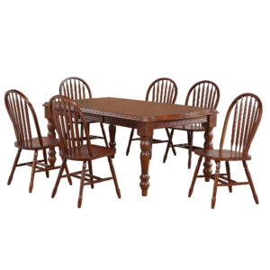 Extendable Dining Set w/Arrowback Chairs (7 Piece)