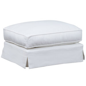 Ariana Slipcovered Ottoman – Performance White
