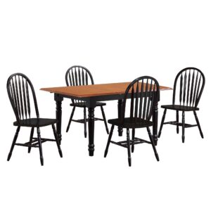 Black Cherry Butterfly Leaf Dining Set with Arrowback Chairs (5 Piece)