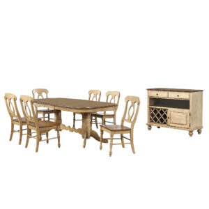 Double Pedestal Extendable Dining Set w/Server (8 piece)