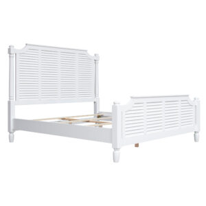 CF-1100 White Shutter Wood Queen Bed – 0150 Finish
