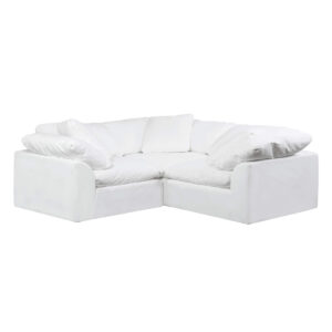 Puff Slipcovered 3 PC Modular L-Shaped Sofa Sectional – Color 391081