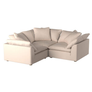 Puff Slipcovered 3 PC Modular L-Shaped Sofa Sectional – Color 391084