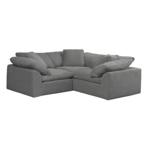 Puff Slipcovered 3 PC Modular L-Shaped Sofa Sectional – Color 391094