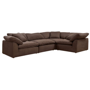 Puff Slipcovered 4 PC Modular L-Shaped Sofa Sectional – Color 391088