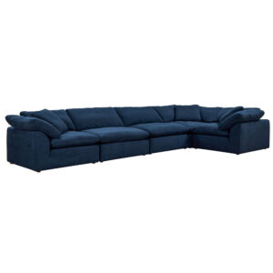 Puff Slipcovered 5 PC Modular L-Shaped Sofa Sectional – Color 391049