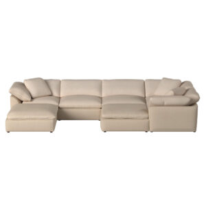 Puff Slipcovered 7 PC Modular Sectional Sofa with Two Ottomans – Color 391084