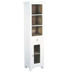 Cottage Glazed Cabinet – Whitewash & Driftwood