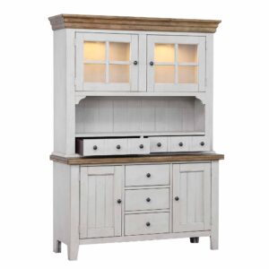 Country Grove Buffet and Lighted Hutch – Gray Oak