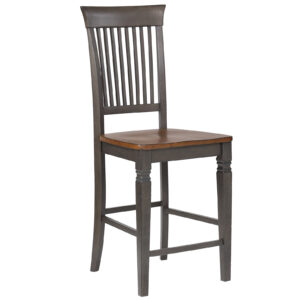 Dakota Fancy Slat Back Stool – Tobacco & Ash