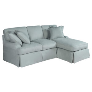 Horizon Slipcovered Sleeper Sofa with Reversible Chaise – Color 391043 Performance
