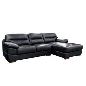 SU-JH37 Chaise Sofa in Black