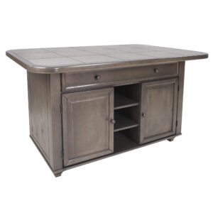 Tile Top Kitchen Island – Antique Gray