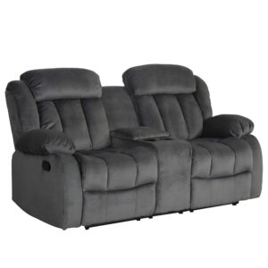 Reclining Loveseat w/Console in Charcoal – SU-ZY550 Madison