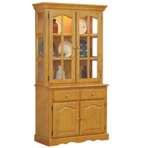 Sunset 2 Door Buffet/ Lighted Hutch – Light Oak