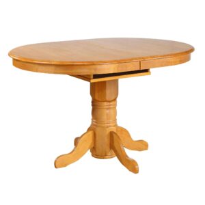 Oval Butterfly Leaf Cafe Height Table – Light Oak Finish