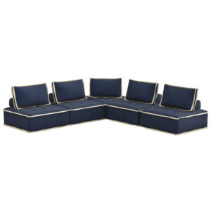 Pixie 5 Piece Sectional – Navy Blue & Cream