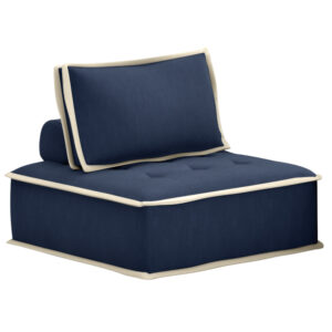 Pixie Armless Modular Chair – Navy Blue & Cream
