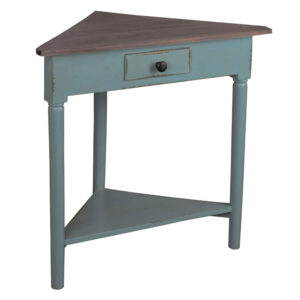 Cottage Corner Table – Beach Blue & Raftwood