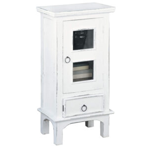 Cottage End Table – Distressed White