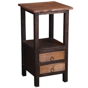 Cottage End Table – Black Wash & Raftwood