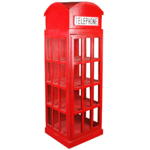 Cottage English Phone Booth Cabinet – Red
