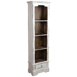 Cottage 1 Drawer Bookcase- Distressed White & Raftwood