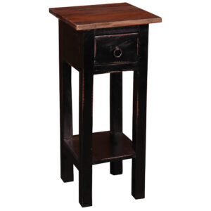 Cottage Side Table – Antique Black with Raftwood Top