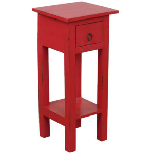 Cottage Side Table – Antique Red