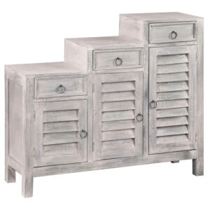 Cottage Three Tiered Tansu Shutter Cabinet – Stone Wall