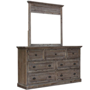 Dresser With Shutter Mirror – Solstice Gray