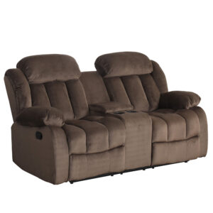 Reclining Loveseat w/Console – Chocolate (Teddy Bear Collection)