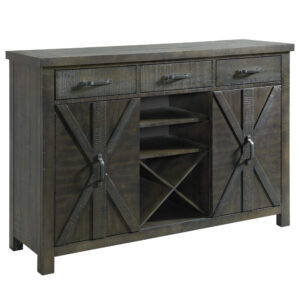 Trestle Dining Server with Sliding Doors